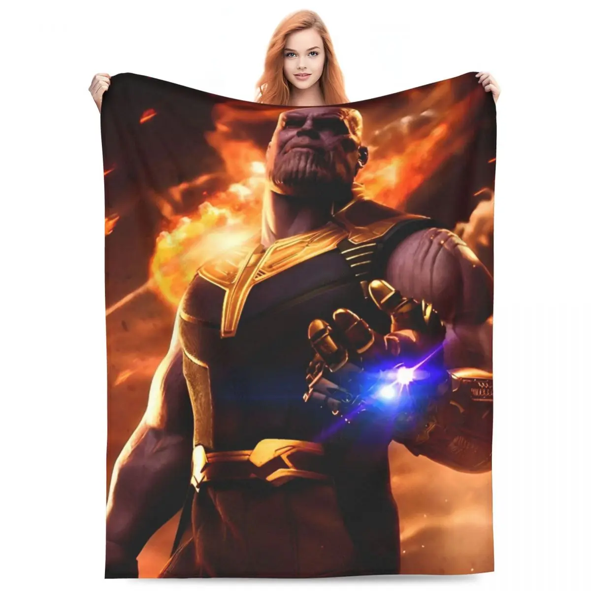 

Теплые мягкие одеяла для кемпинга Marvel Thanos, постельное белье, фланелевое покрывало для гостиной, удобный чехол для дивана-кровати