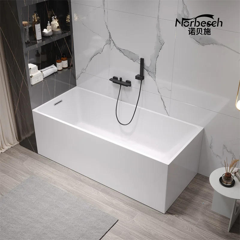 

Household Small Apartment Acrylic Independent Thin Edge Integrated Docking Square Hotel Homestay Adult Bathtub 1-1.7 M