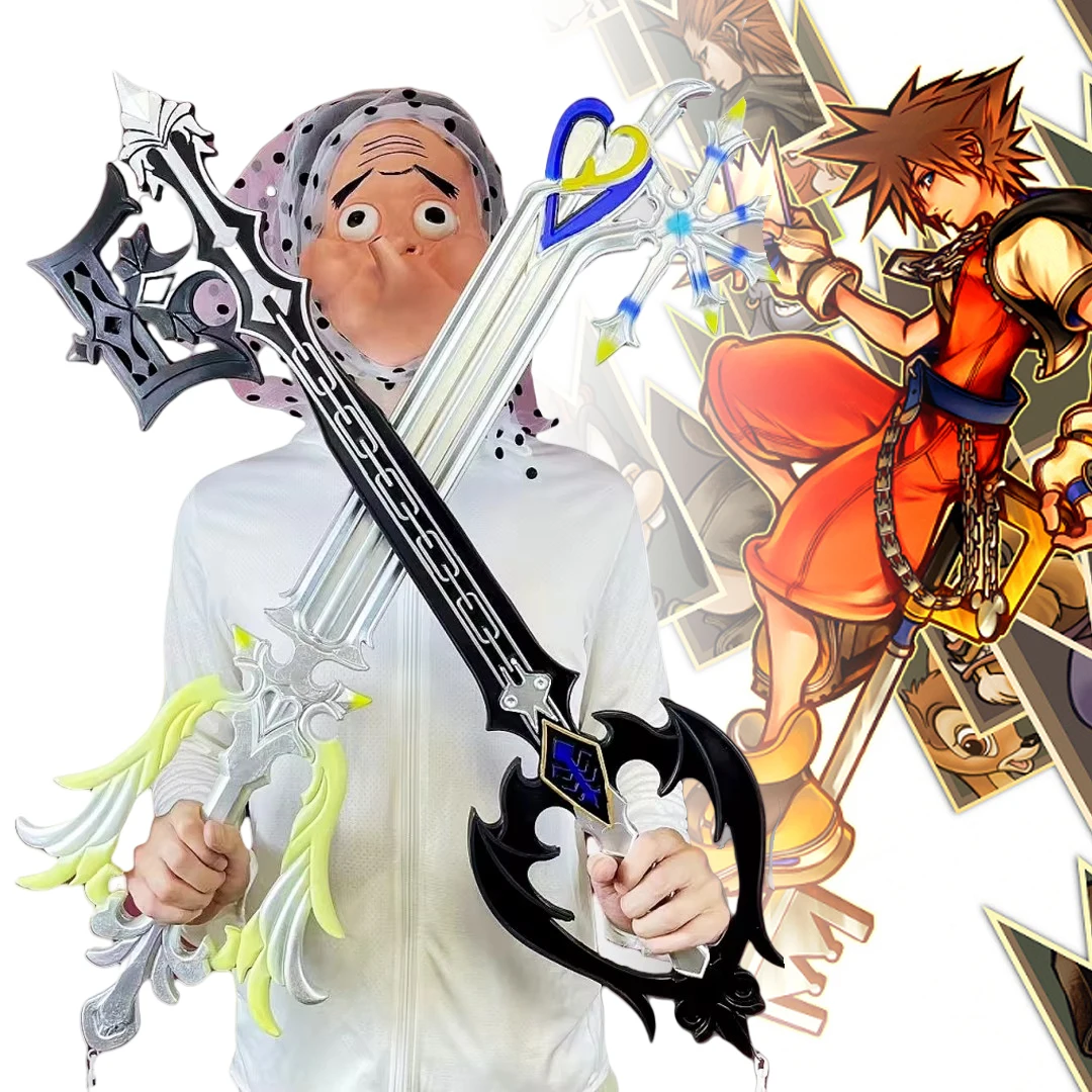 34 pulgadas Kingdom Hearts Katana Sora llave espada Anime Cosplay Prop PU cuchillo tamaño Real japonés Katana Original Samurai Sabre juguete