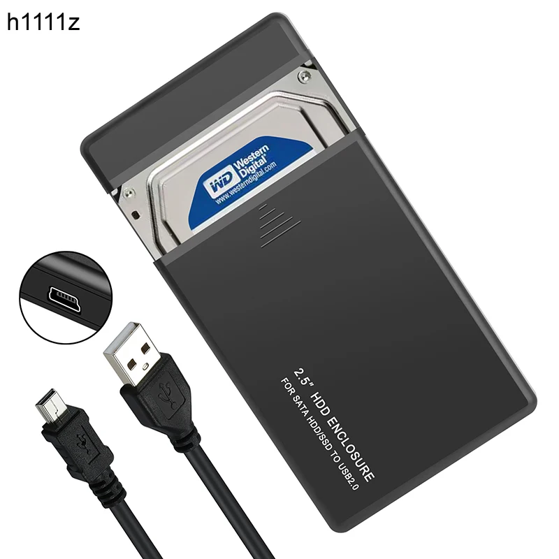 

USB 2.0 to 2.5" SATA HDD SSD Enclosure Case High-Speed External Hard Drive Disk Box SATA to USB for PC Laptop Desktop Smartphone