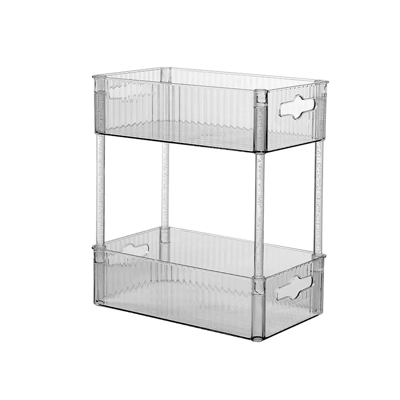 

light luxury cosmetics storage rack, transparent desktop storage box, multi-layer shelf, bathroom washstand, vanity rack