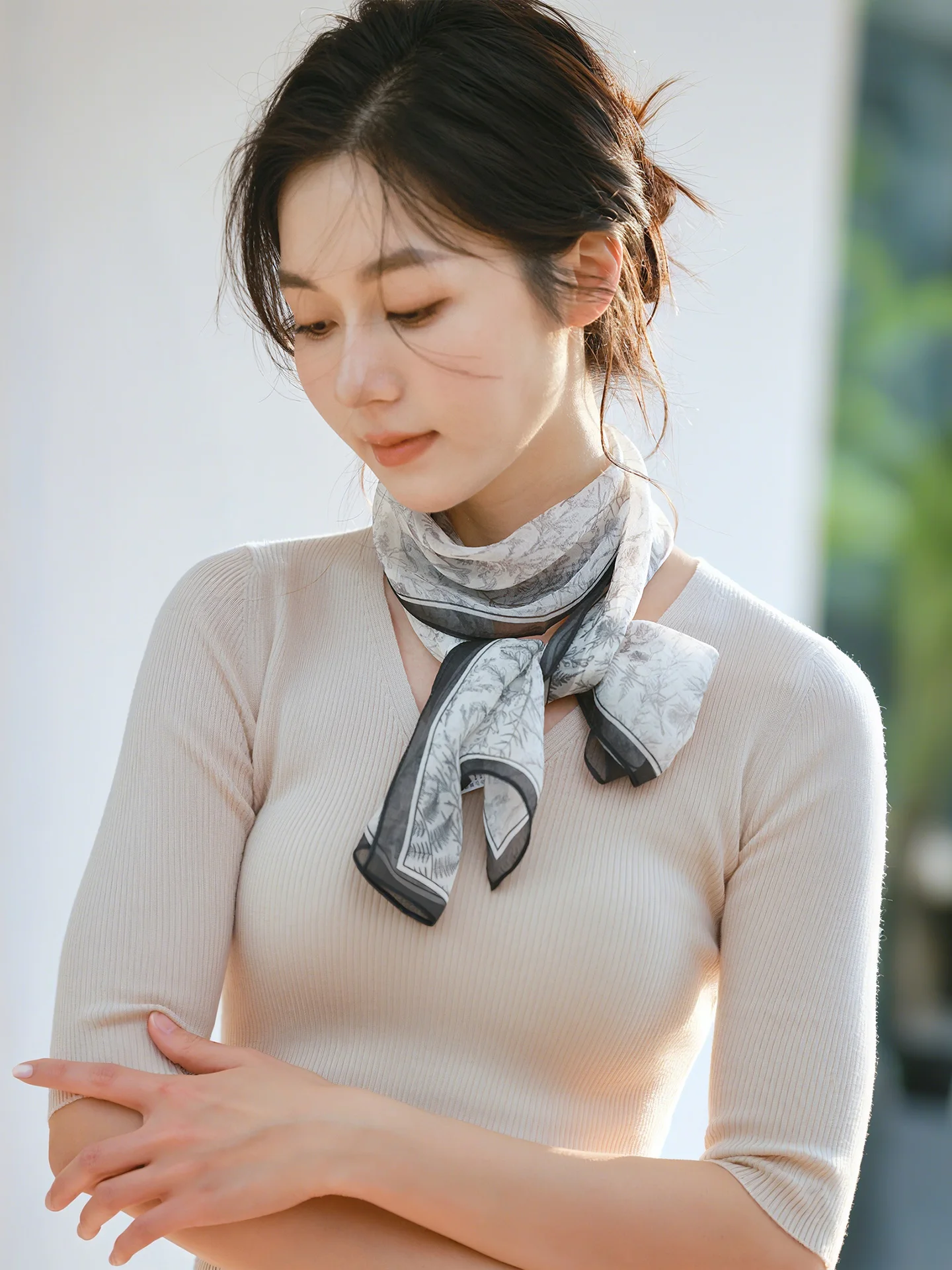 silk-scarf-women's-lightweight-summer-new-style-neck-protection-long-rectangle-printed-scarf-versatile-accessory-for-all-ages