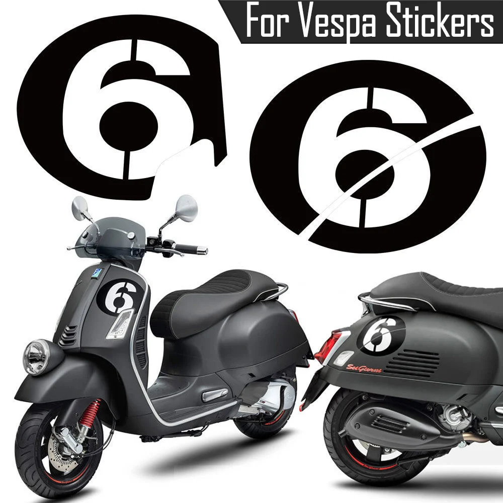 For Vespa Sei 6 Giorni GT GTS GTL GTV 125 300 Super GTS300ie Scooter Motorcycle Stickers NO.6 Decal Accessories Waterproof