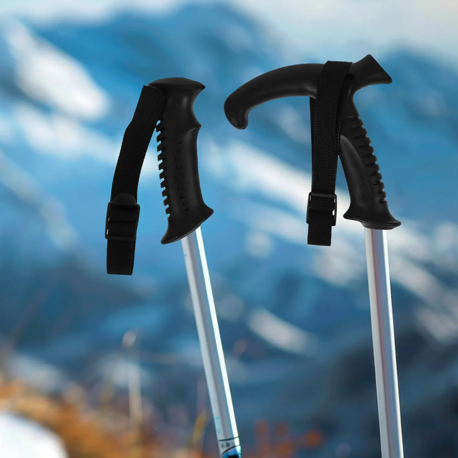 2Pcs Outdoor Walking Stick Handle Replacement Black 20Mm Hole Comfortable Secure Hanging Strap for Trekking Pole Cane Grip
