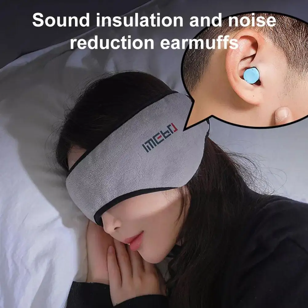 Soundproof Earmuffs For Sleeping Unisex Ear Warmer Winter Head Band Ski Ear Muff Earplugs Headband Hair Band Eyes Bandage 1 Set