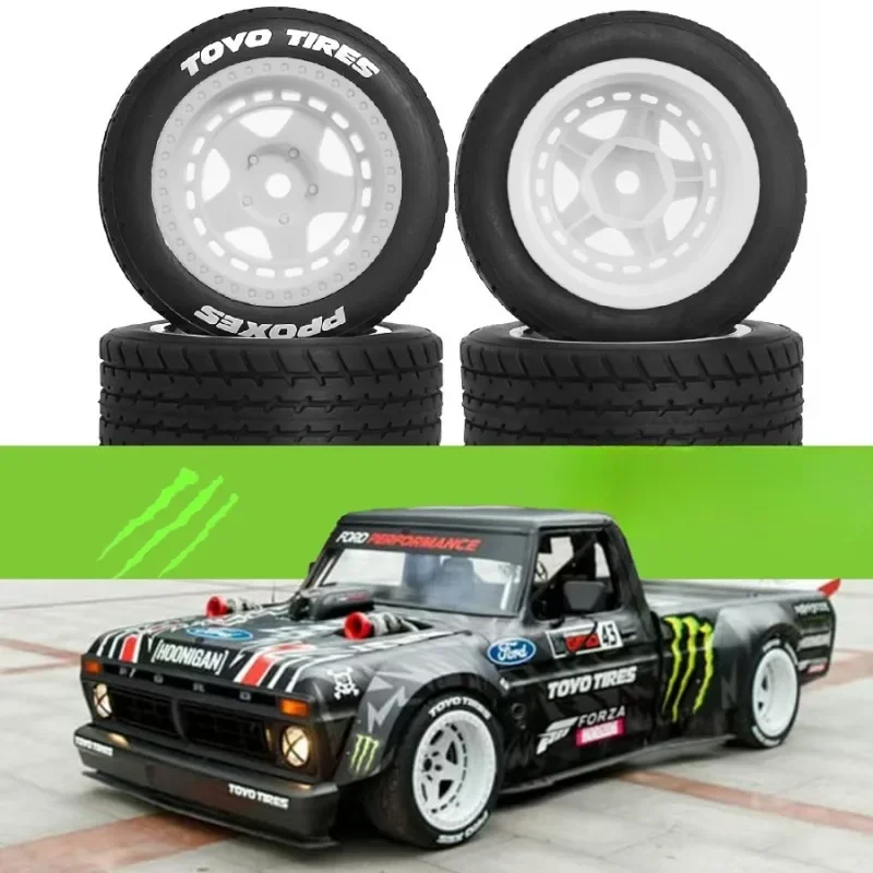 

FOR 1/10 Tamiya M Car RC Flat Run Drift Universal MJX 1/14 Rally Car 60D Wheel Tire W246