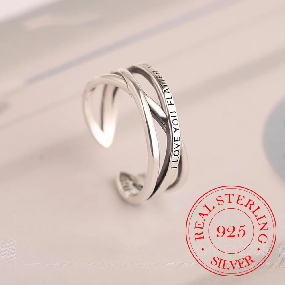 925 Sterling Silver Jewelry Vintage Cross Letters Finger Rings for Women Wedding Party Jewelery for Girl Friends Gift