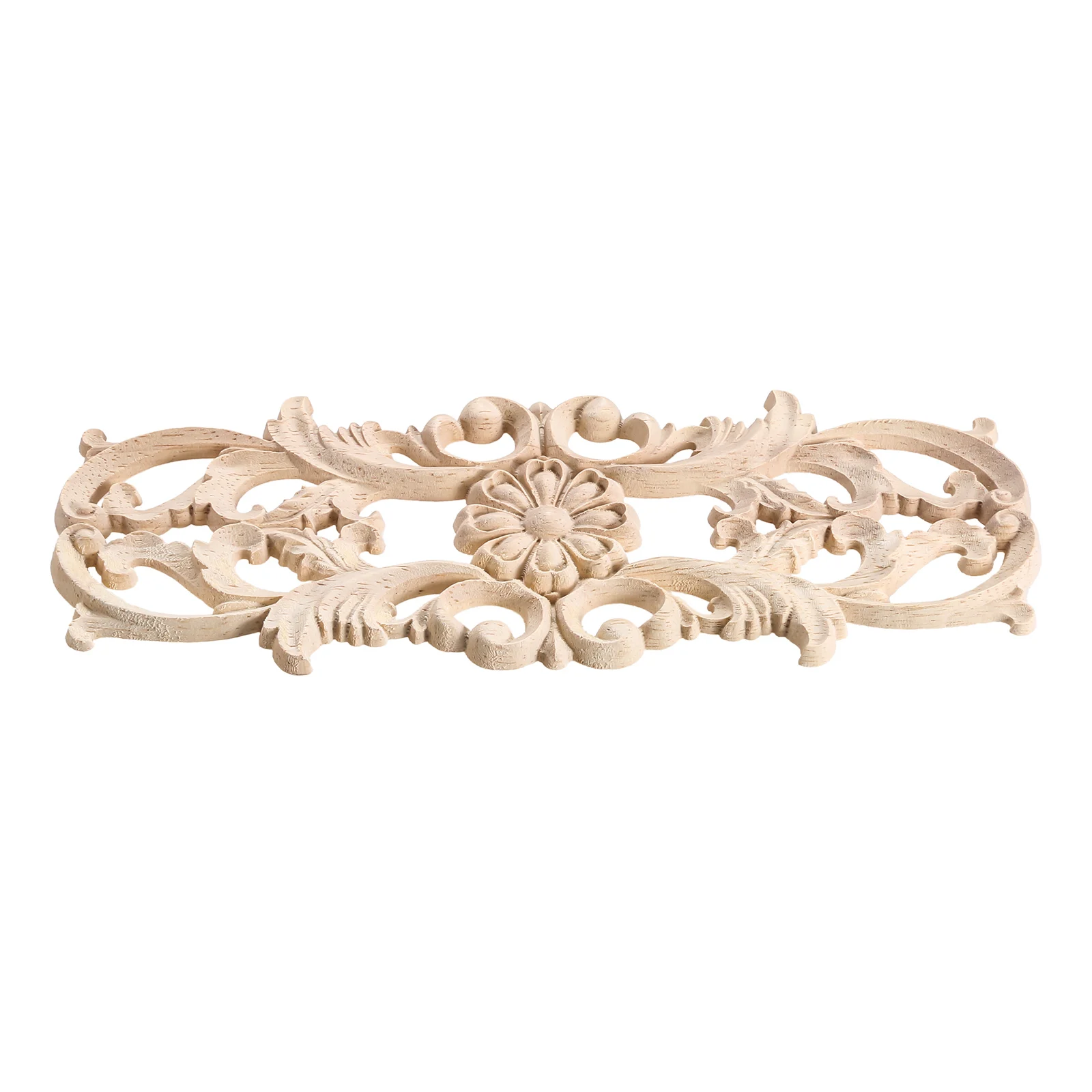 4/2/1 Flower European Woodcarving Decals Carved Corner Home Decor Cabinet Door Bed Decorative Patch Onlay Wood Applique 22*8cm