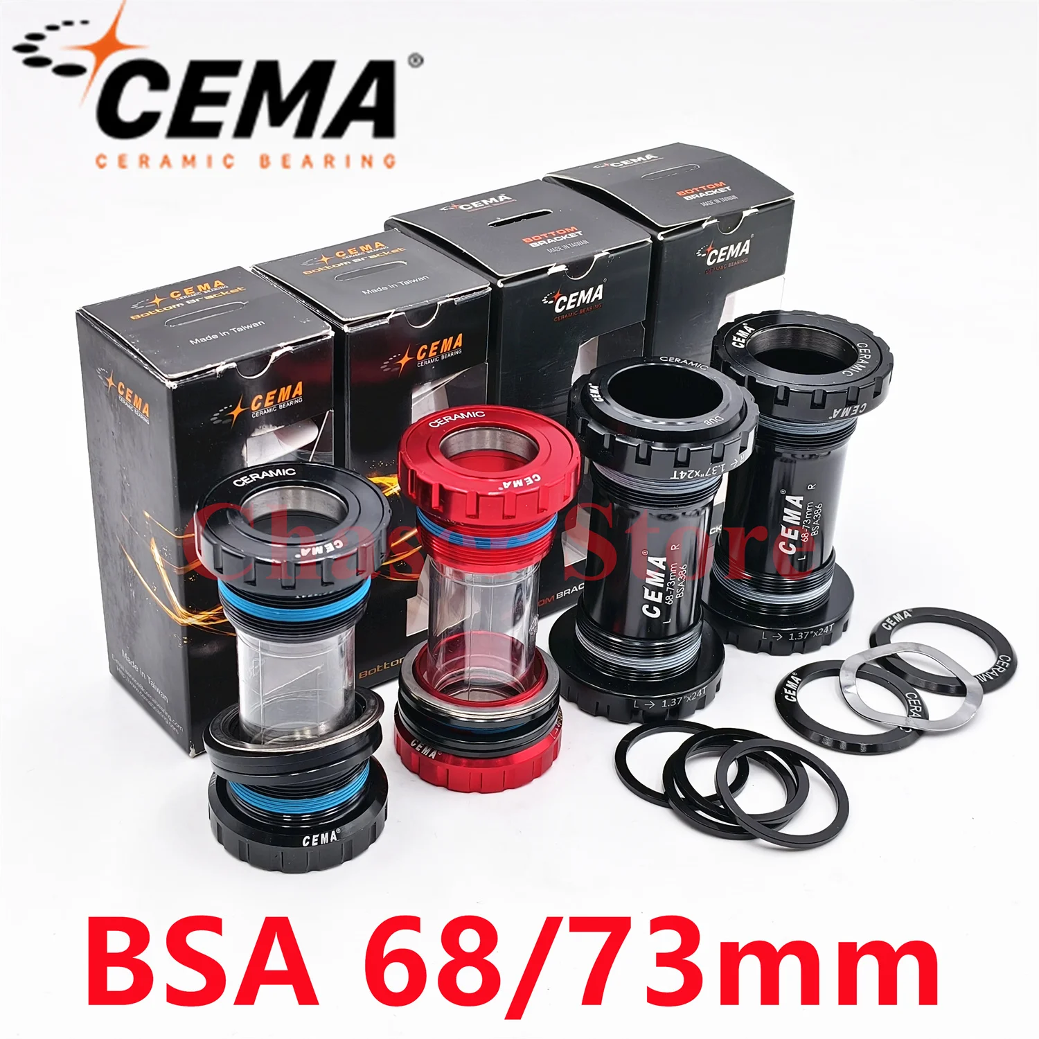 CEMA BSA bicicleta de carretera MTB soporte inferior de rodamiento de cerámica BSA 68/73mm a 24mm/386 30mm/DUB