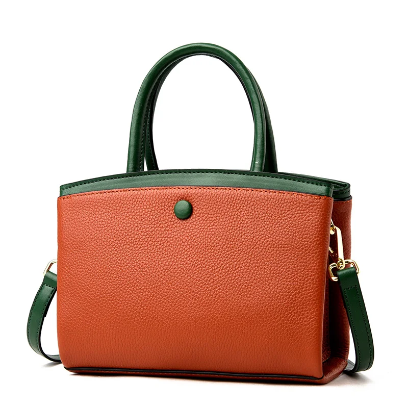 Portable Tote Bag genuine leather structured classic Top Short Handheld Handle Detachable shoulder strap Mini Commuter Bag