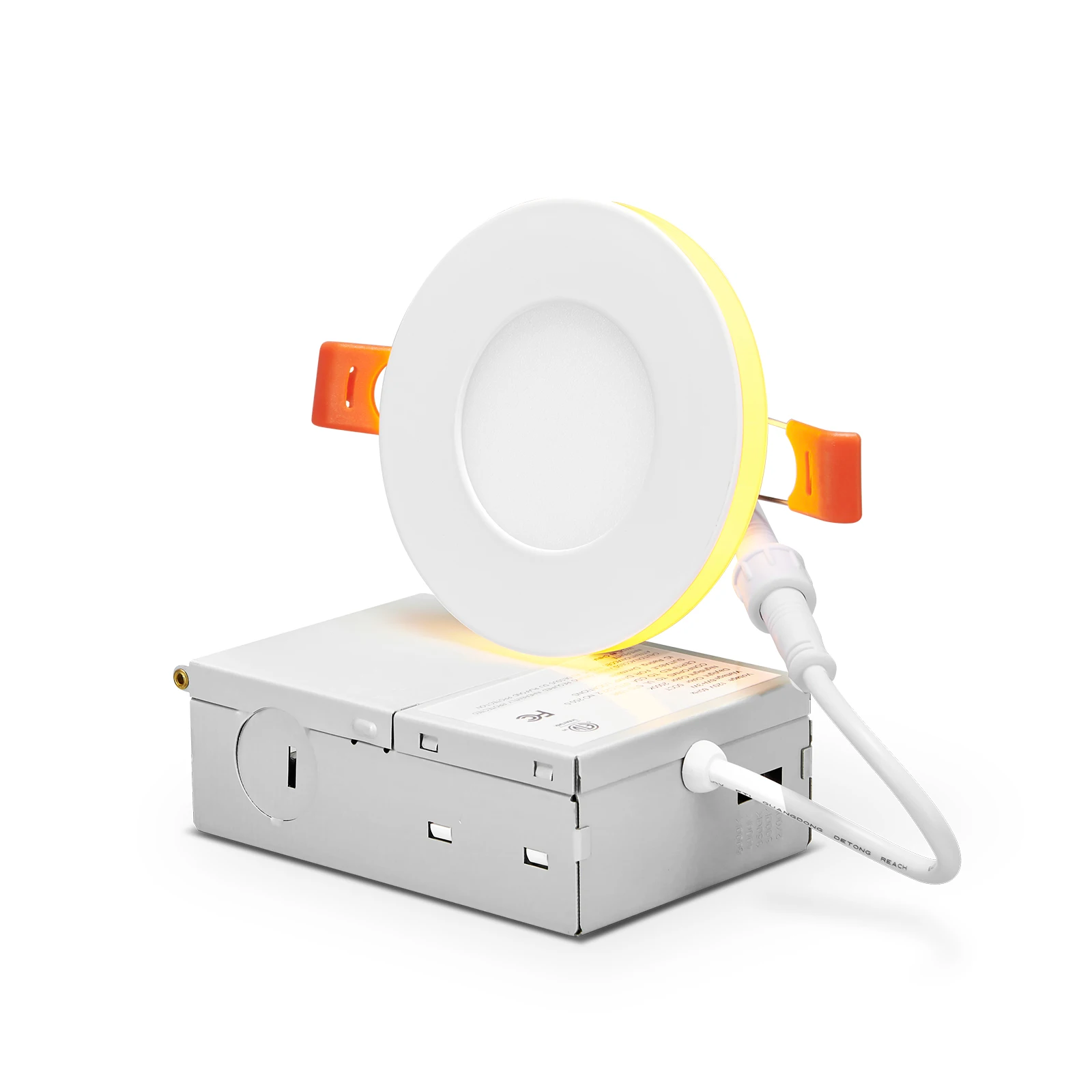 

ETL Listed 3 Inch LED Downlight with Night Light Mode 5CCT Selectable 6W Canless Recessed Lighting for Hallway Corridor Eaves