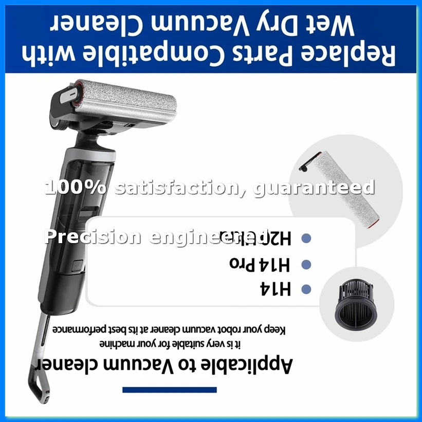 Replacement Kit for H14 / H14 Pro Wet Dry Handheld Wireless Vacuum Cleaner Parts Roller Main Brush HEPA Filter-A07G