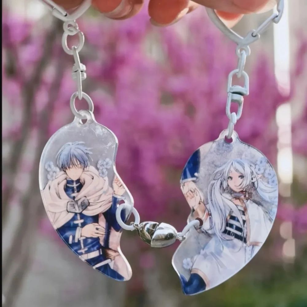 Anime Frieren Beyond Journey's End Keychain Frieren Himmel Acrylic Magnetic Keychain Backpack Pendant