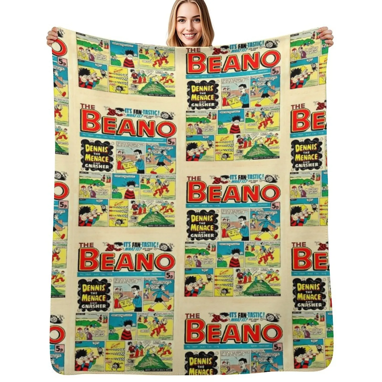 

Vintage Beano Comic Throw Blanket Elegant Warm Throw Blanket for Hotel Home