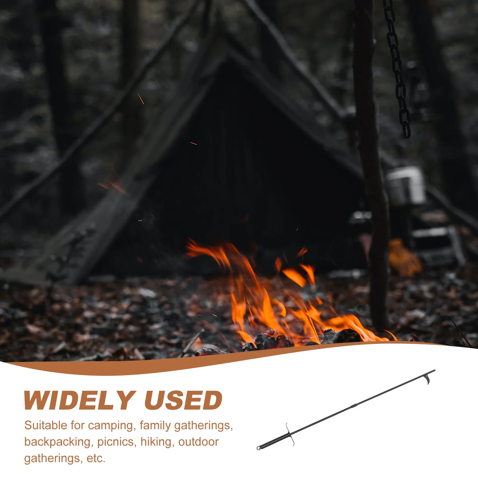 

Multi-Function Steel Fire Poker Durable Professional Fireplace Tool for Camping Picnics Hiking Outdoor Gatherings Portable