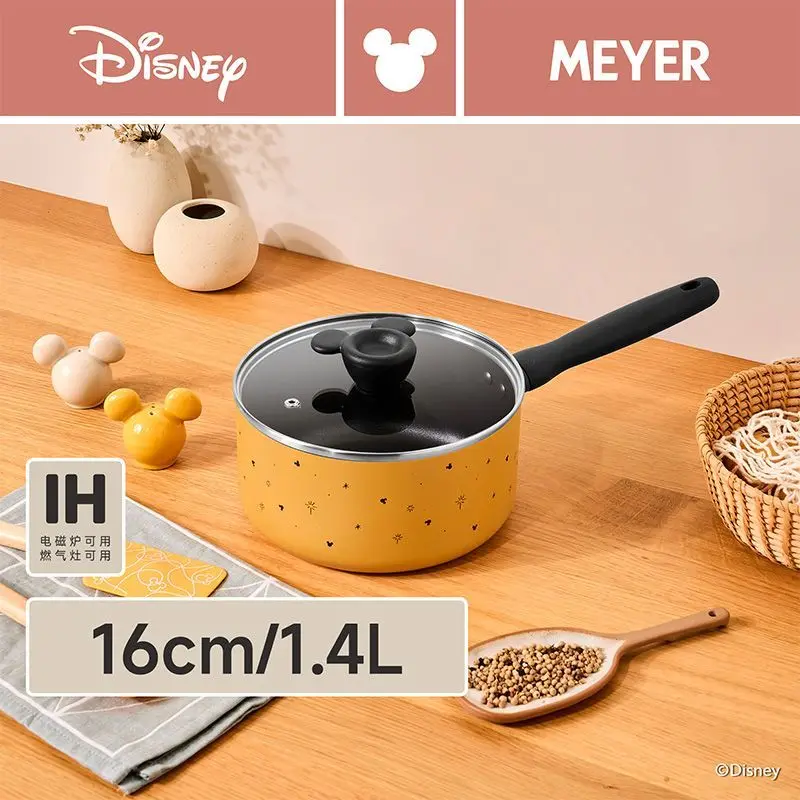 

Disney Mickey cartoon cute non stick pot creative Kawaii home kitchen multifunctional milk instant noodle soup pot gift