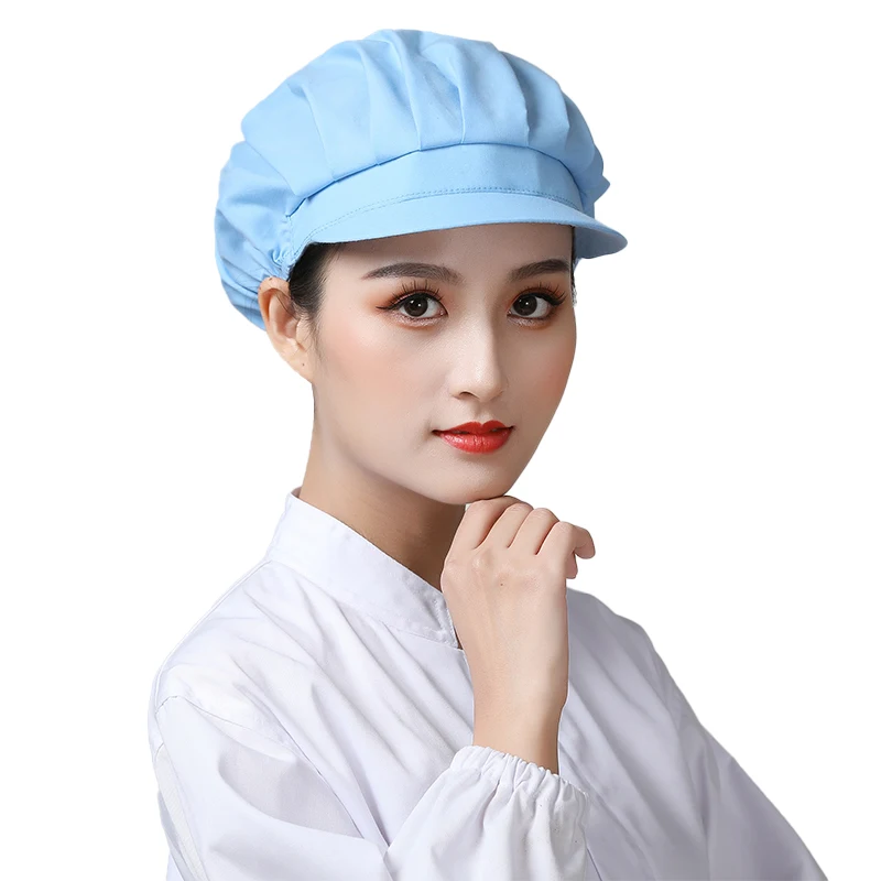 3pcs Food Work Hat Chef Cooking Hygienic Cap Kitchen Smoke-proof Dust Caps Catering Baking Elastic Hair Cap for Factory Workshop