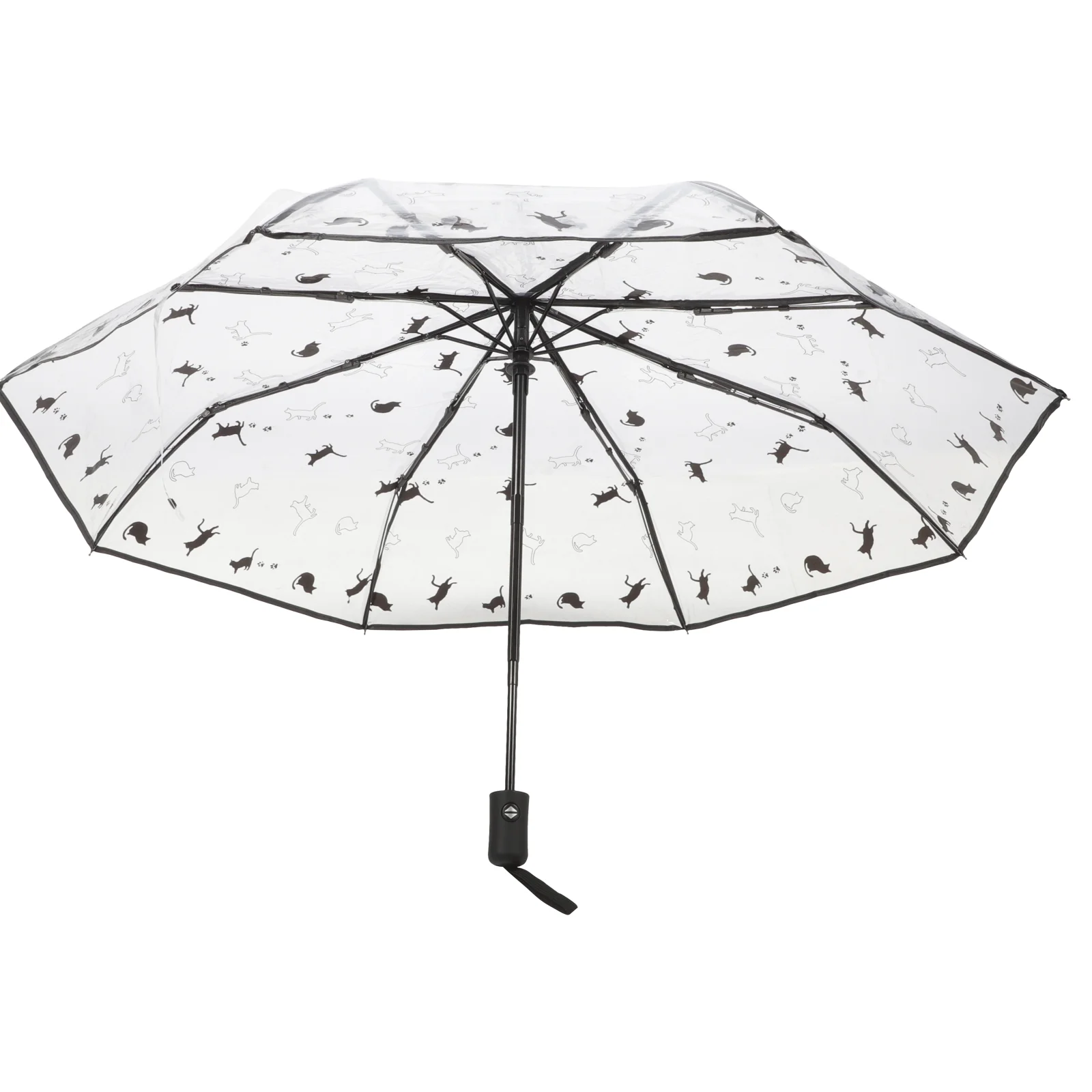 Transparent Folding Umbrella Compact Travel Small Portable Clear Umbrellas Lightweight Foldable for Heavy Duty Handbag