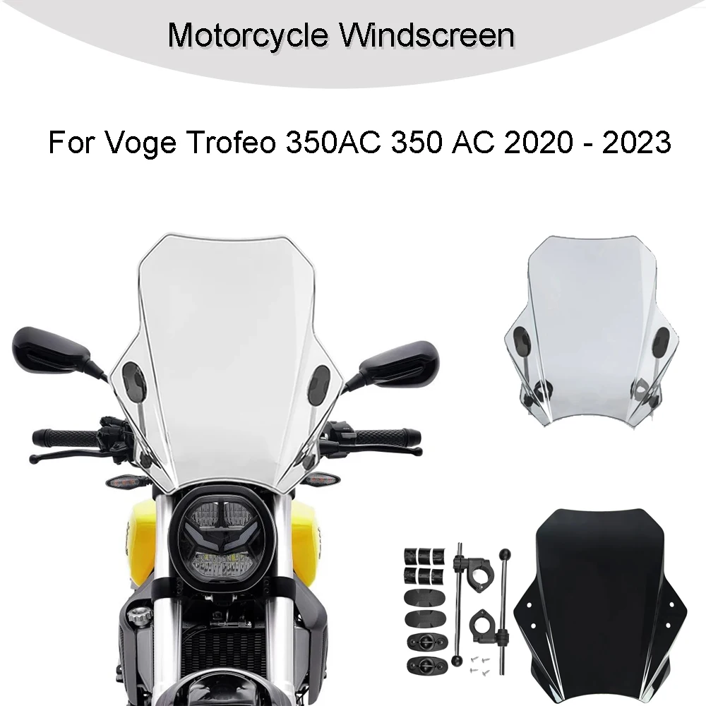 

Universal For VOGE TROFEO 350 500 AC Motorcycle Windscreen Windshield Covers Screen Smoke Lens Motorbikes Deflector