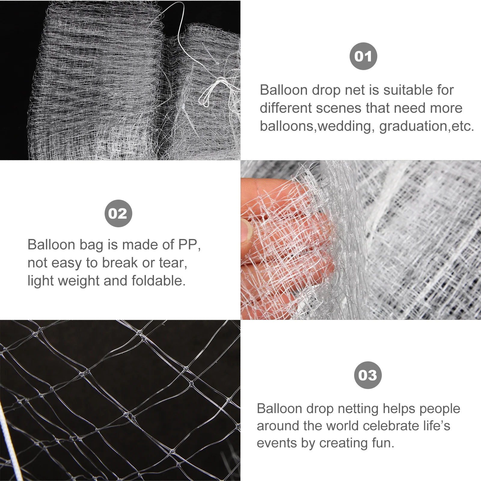 

Balloon Release Net Drop Netting Confetti Balloons Bag White for Ceiling Ballon