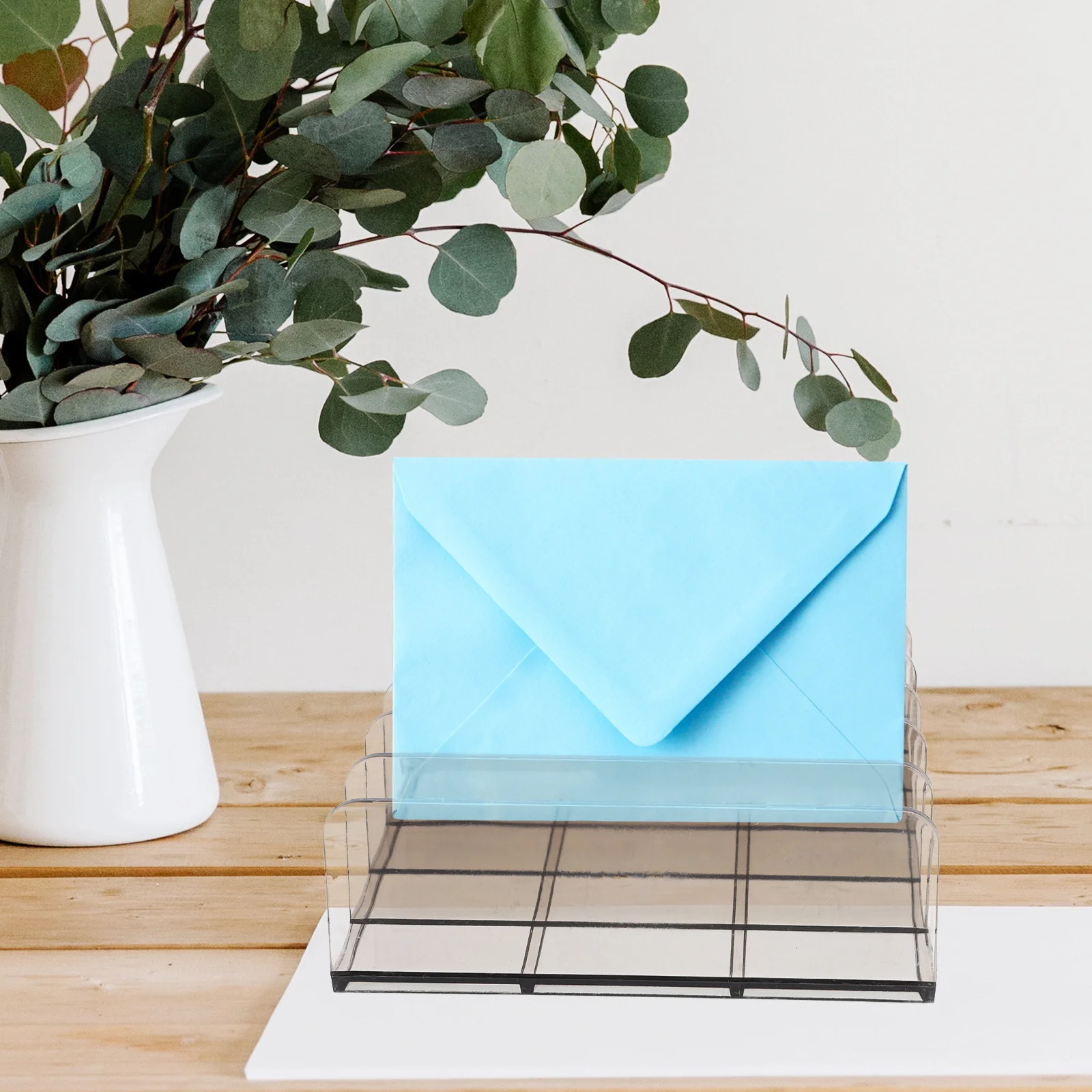 2 قطعة صينية درج النقود رمادي أكريليك منظم متعدد الأقسام لتسجيل النقود عملة سطح المكتب حتى تخزين المال المحمول