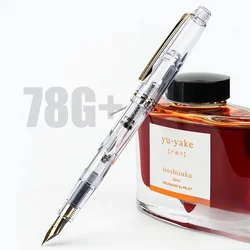 New PILOT 78g Transparent 78g+ 22k Golden Original Iridium Fountain Pen Students Practice Calligraphy Ef F M Nib Ink Cartridge