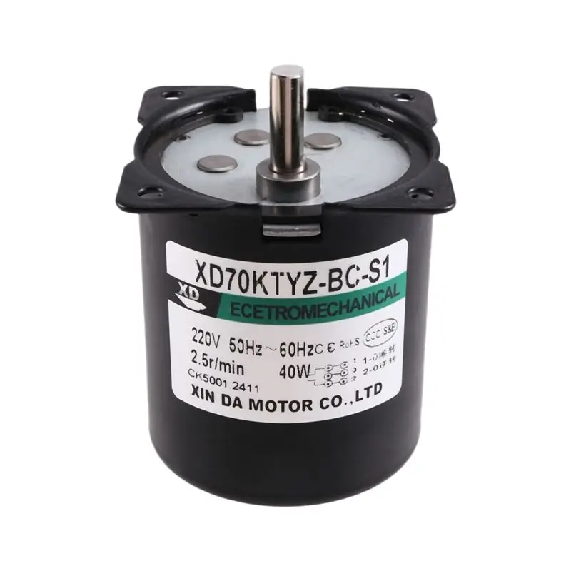

AA05 Synchronous Gear Motor 220V 70KTYZ 2.5Rpm CW/CCW High Torque Permanent Magnet Micro Electric Motor