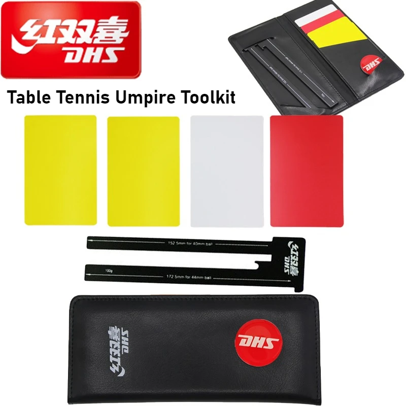 

Original DHS RF102 Table Tennis Umpire Kit with Table Tennis Measuring Net Ruler and Coin Toss Chooser&Cards for Competition