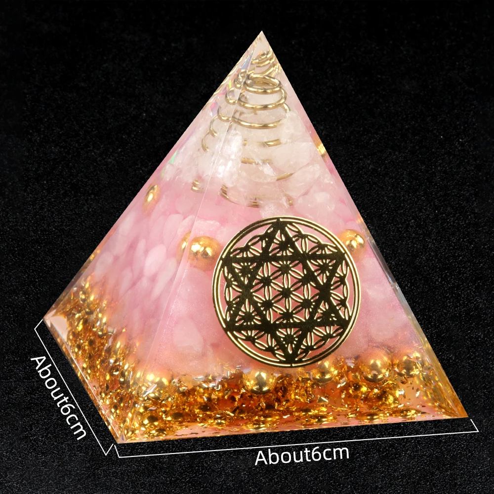 6cm Natural Crystal Pyramid Energy Natural Amethyst Reiki Healing Crystal Chakra Resin Pyramid Meditation Tool Home Decoration