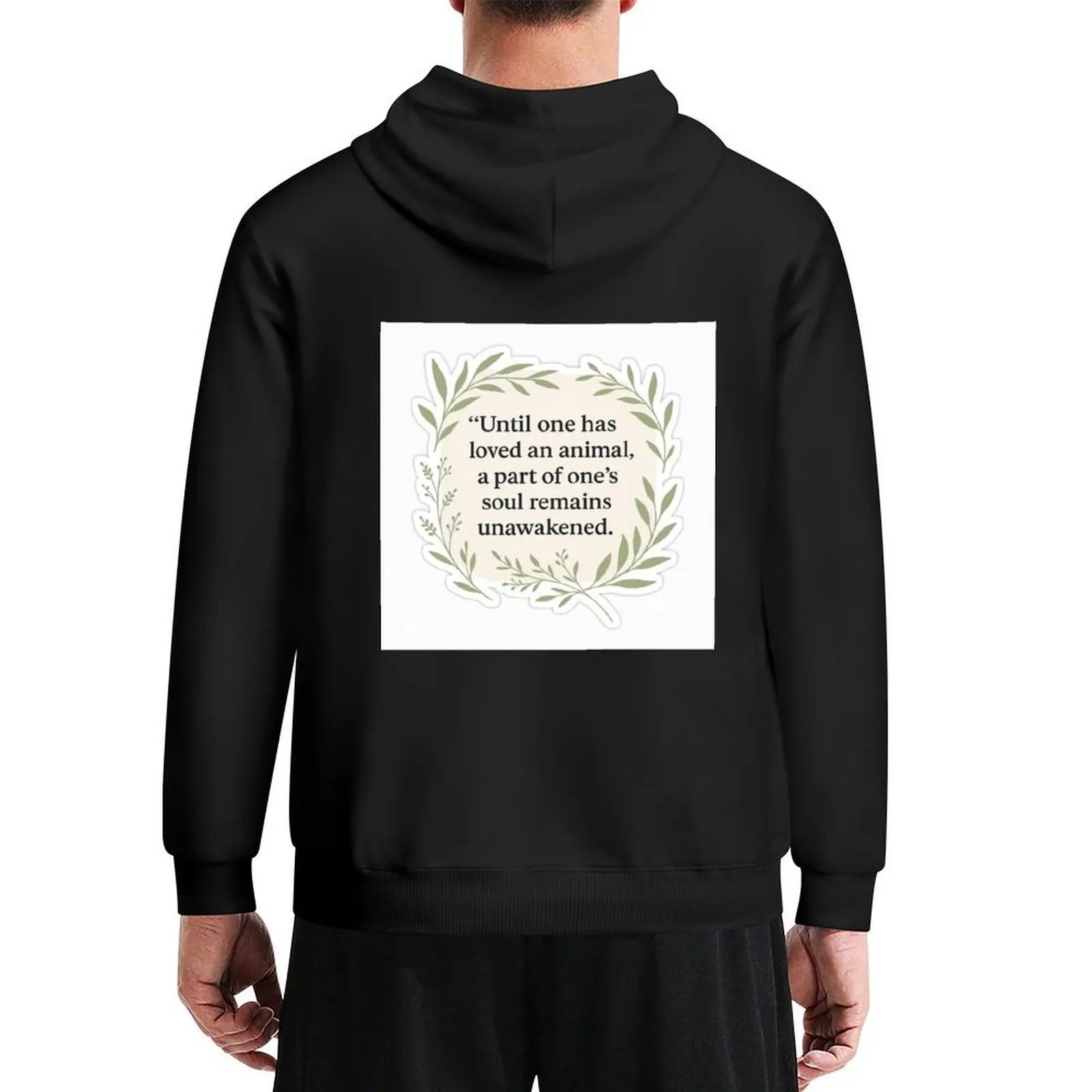 

Soul Unawakened — Pet Lover Quote with Botanical Frame Hoodie anime clothing men's clothing japanese style oversized hoodie