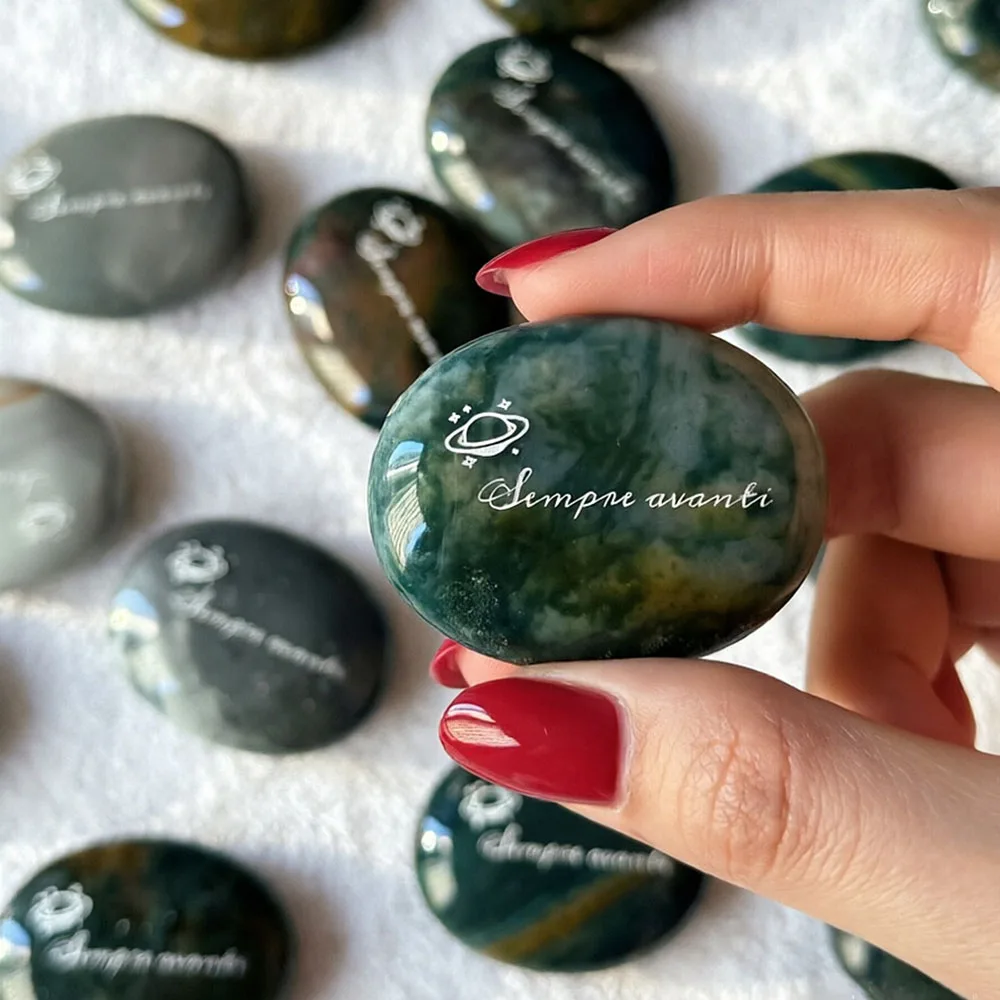 1PC Natural Crystal Palm Stone Ocean Jasper Healing Crystal Energy Feng Shui Decoration Craft Gift for Men and Women