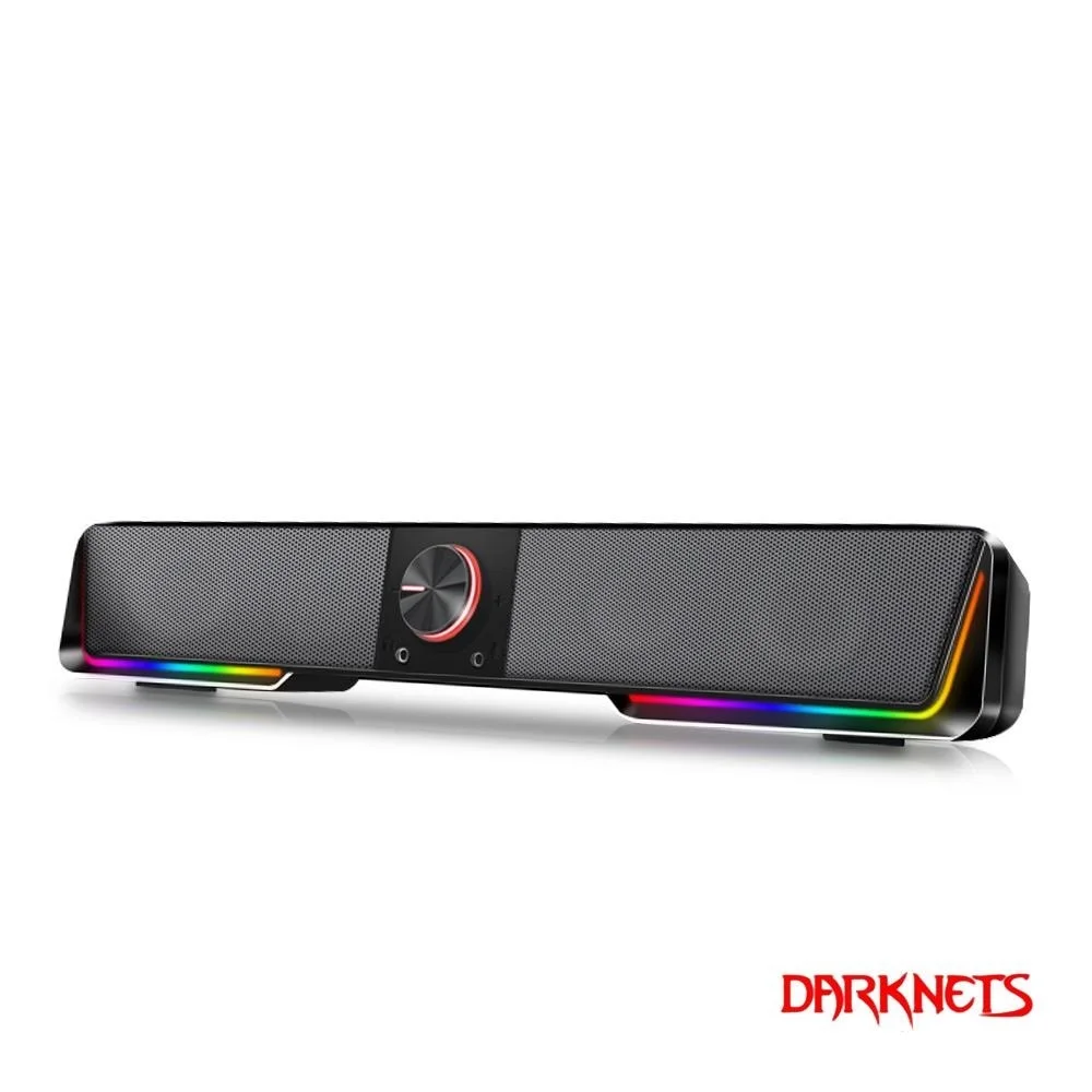 New GS570 Darknets Support Bluetooth Wireless aux 3.5 surround RGB speakers column sound bar for computer PC loudspeakers