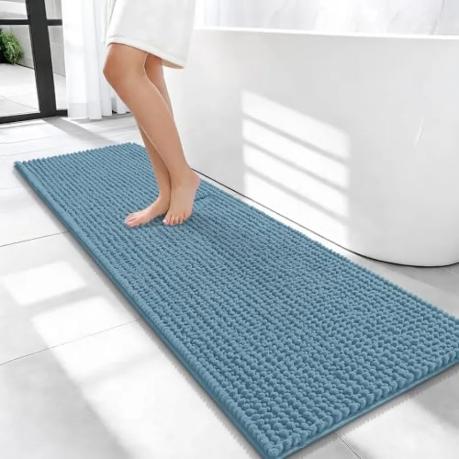 

Thick Bathroom Runner Rugs 47x17 Extra Soft Absorbent Chenille Bath Rugs Rubber Backing Machine Wash Dry Long Bath Mats for Bat