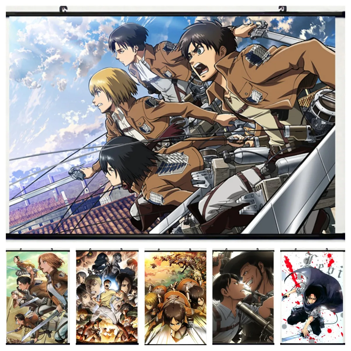 DIY Oil Painting By Numbers Anime Attack on Titan Handpainted Art Wall Bedroom Living Room Home Decor Kids Room Decoration Gift