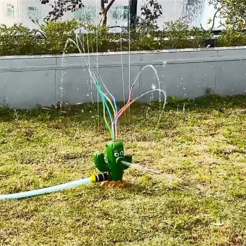 Cartoon Cactus Water Sprinkler Toy Backyard Water Sprinkler for Summer Outdoor Water Game for Kids Outdoor