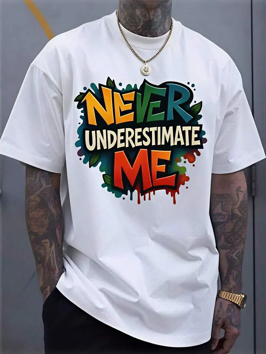 Men's Summer Outfits, Never Underestimate Me Graphic Tees, Funny Vintage T-Shirt, Loose And Breathable, Father's Day Gift, Gift For Him