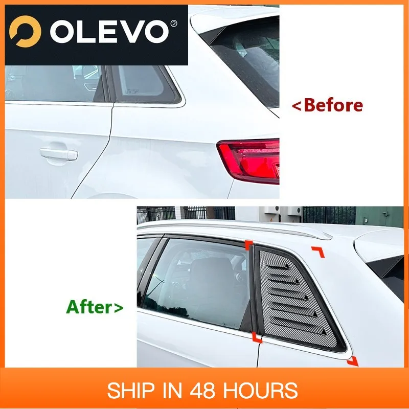 New Car Rear Window Louver Trim Cover For Audi A3 S3 8V Hatchback 2014-2020 Shutter Triangular Window Auto Body Kits Car Accesso