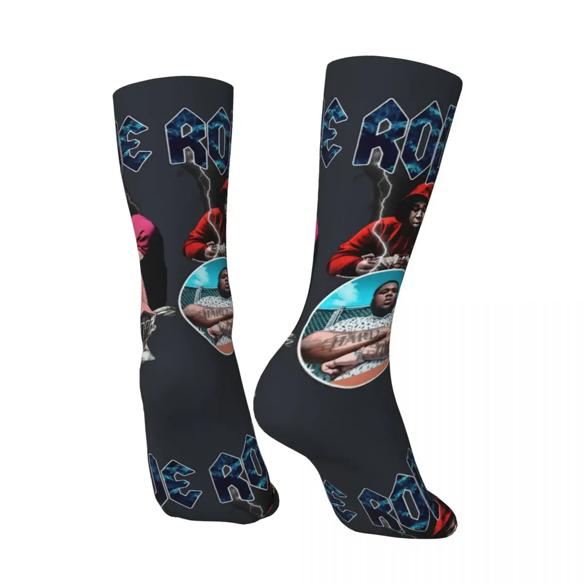 Hip Hop Retro Men's compression Socks Unisex rod wave Street Style Seamless Printed Crew Sock official-website tops fugees