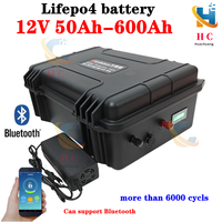 12V 200Ah 100AH 150AH 300Ah 400AH 500Ah 600Ah Lifepo4 lithium battery bluetooth BMS Power Supply for inverter fishing boat