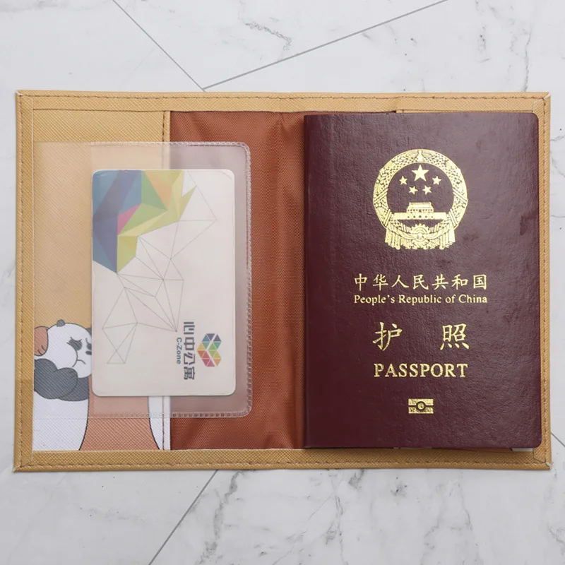 Cartoon Dinosaur Crocodile Pattern Passport Holder PU Passport Cover Case for World Trip Passport Protector Sleeve Organizer