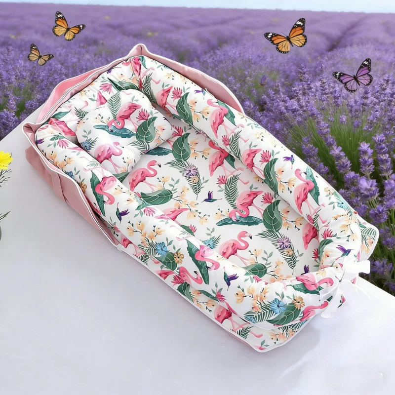 

Новая портативная кроватка-люлька 2026 года: съемная, моющаяся, с защитой от давления, для новорожденных и младенцев