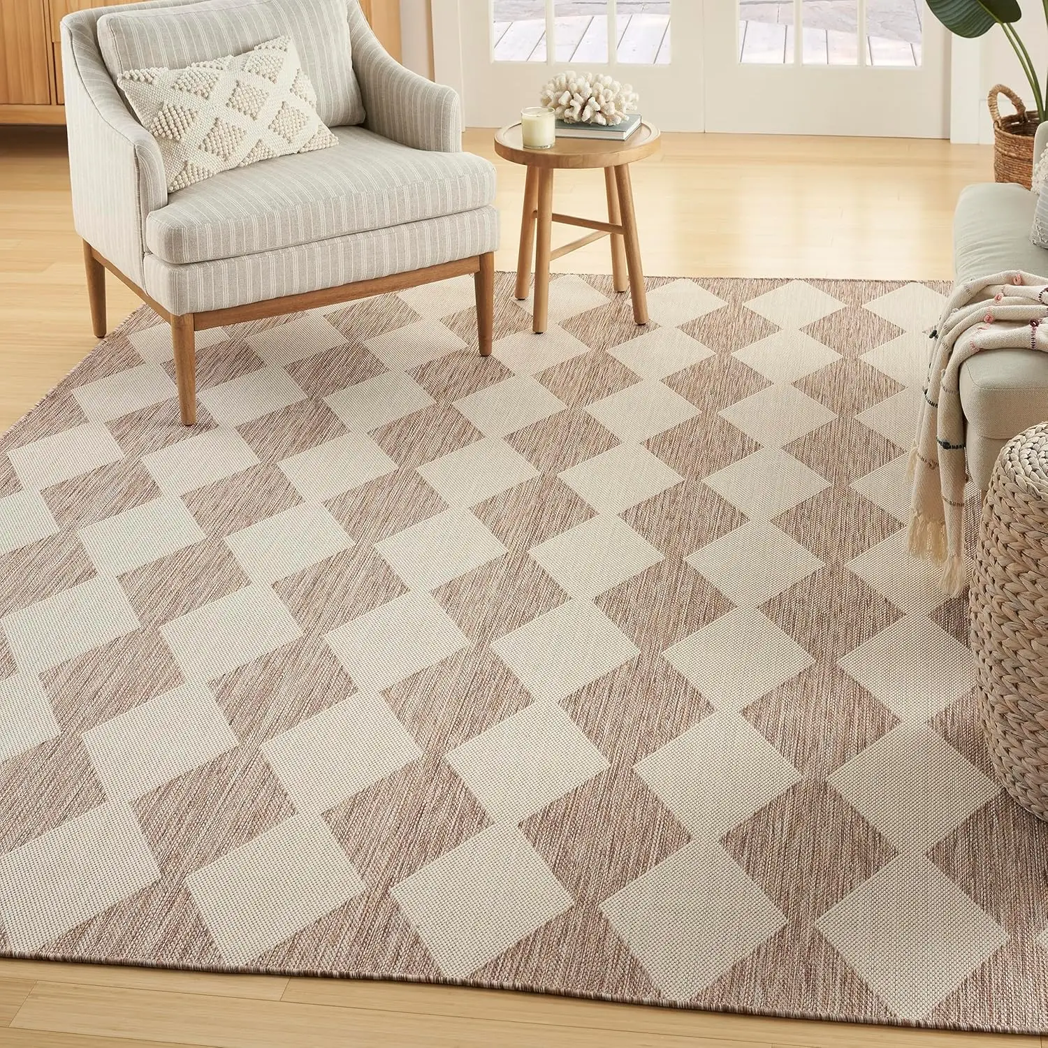 

Home Positano Beige 5' x 7' Area Rug - Easy Clean, Non Shedding, Bed Room, Living Room, Dining Room, Kitchen (5' x 7')