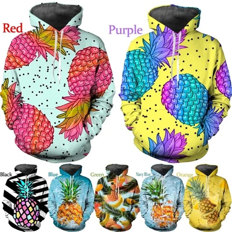 New Fashion Pineapple 3D Printing Hoodie For Men Women Fruit Sweater Casual Hip Hop Sweatshirt Cool Hoodies Streetwear Clothes