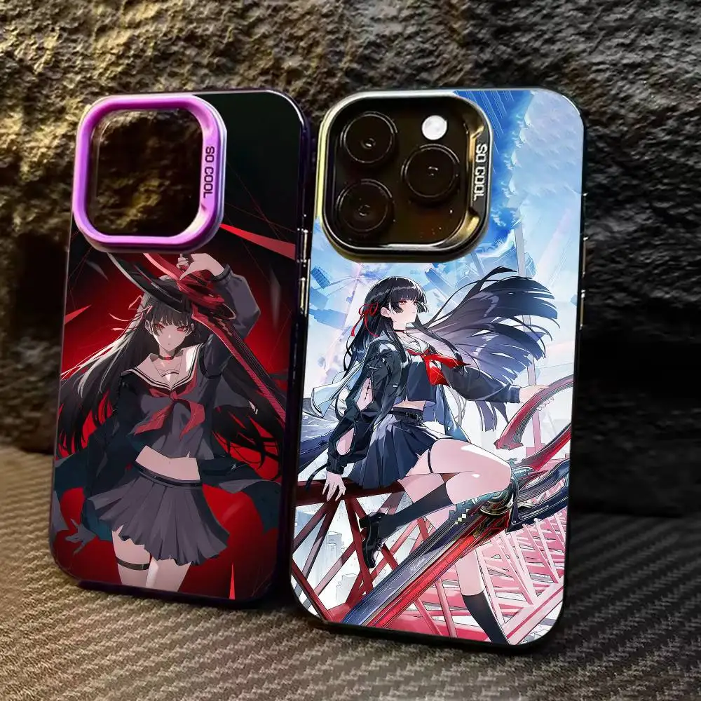 

wuthering waves C-Chisa Phone Case For iPhone 17 16 15 14 13 12 11 Pro Max Plus Silver Matte Black Cover