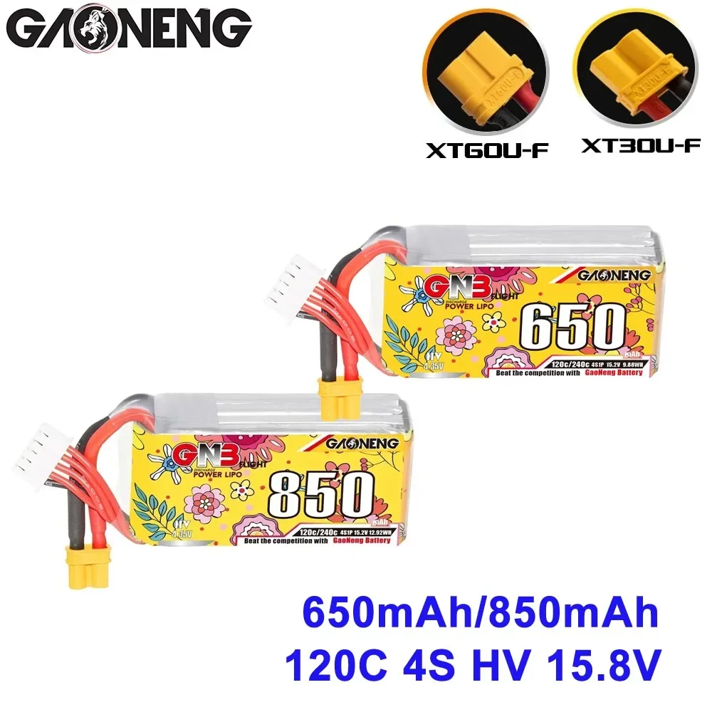 GNB 650mAh 850mAh 4S 120C HV 15.8V XT30 XT60 High Rate LiPo Battery For Cinelog Cinewhoop FPV Racing Drone RC Quadcopter LiHV