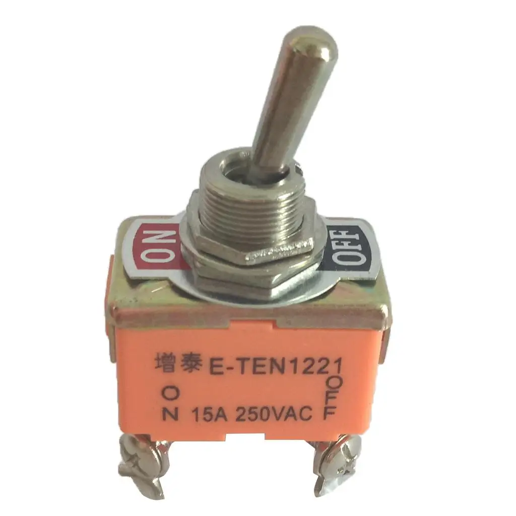 Toggle Switch, AC 250V 15A, 4 Pin Rocker ON/OFF 2 Position