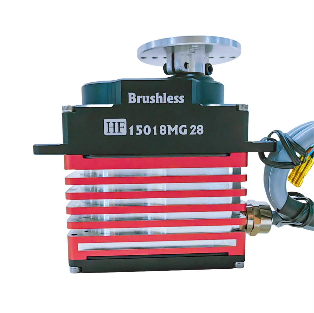 

Himark HF15018MG Цифровой сервопривод обратной связи Полностью металлический корпус Бесщеточный двигатель со стальной шестерней 150 кгс.см 0,18S/60 ° для промышленных поля