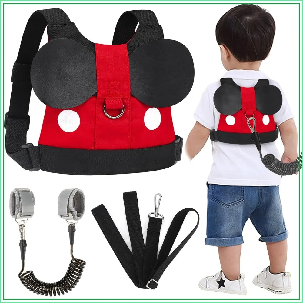 Cute Toddler Harness Leash, Anti Lost Wrist Link for Outdoor Travel, Adjustable Baby Walking Harness for 1-3 Years
