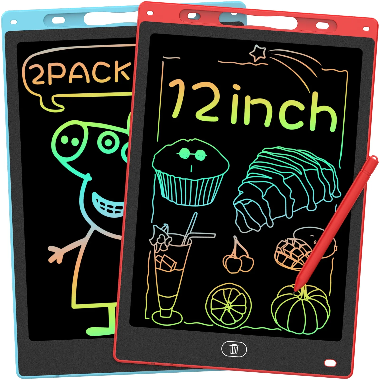 Tableta de dibujo LCD de 12 pulgadas, tablero de dibujo colorido para escribir a mano, juguetes educativos de aprendizaje para niños de 3 a 12 años, regalos, 1/2 Uds.