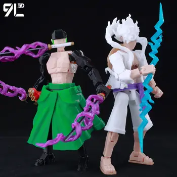 9L3D列印動漫人物幸運13索隆人偶可動人偶蒙奇·D·魯夫多關節可動變形人偶玩具 12 最佳銷售 Funko 魯夫 - №7